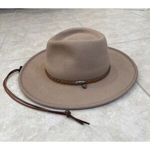 Stetson Crushable Men's‎ Cowboy Hat Size M 100% Wool USA Brown Stampede Strap